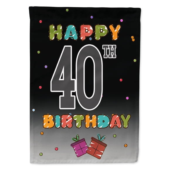 Carolines Treasures CJ1123GF Happy 40th Birthday Flag Garden Size  Small multicolor