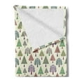 thumbnail image 2 of Geometric Forest Soft Flannel Fleece Blanket, Trees with Spirals Triangles and Circles on Off White Colored Background, Cozy Plush for Indoor and Outdoor Use, 50" x 70", Multicolor, by Ambesonne, 2 of 5