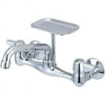 thumbnail image 2 of Central Brass 0048-TA 2-Handle Kitchen Faucet with Soap Dish and Tube Spout in PVD Polished Chrome, 2 of 2