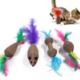 thumbnail image 4 of 2PCS Feather Cat Toy Corrugated Paper Cat Scratch Toy Cat Mouse Toy Catnip Toy, 4 of 10