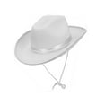 thumbnail image 5 of EHJRE Cowboy Hat Costume Accessories with Chin Strap Casual Comfortable Sun Protection White, 5 of 9