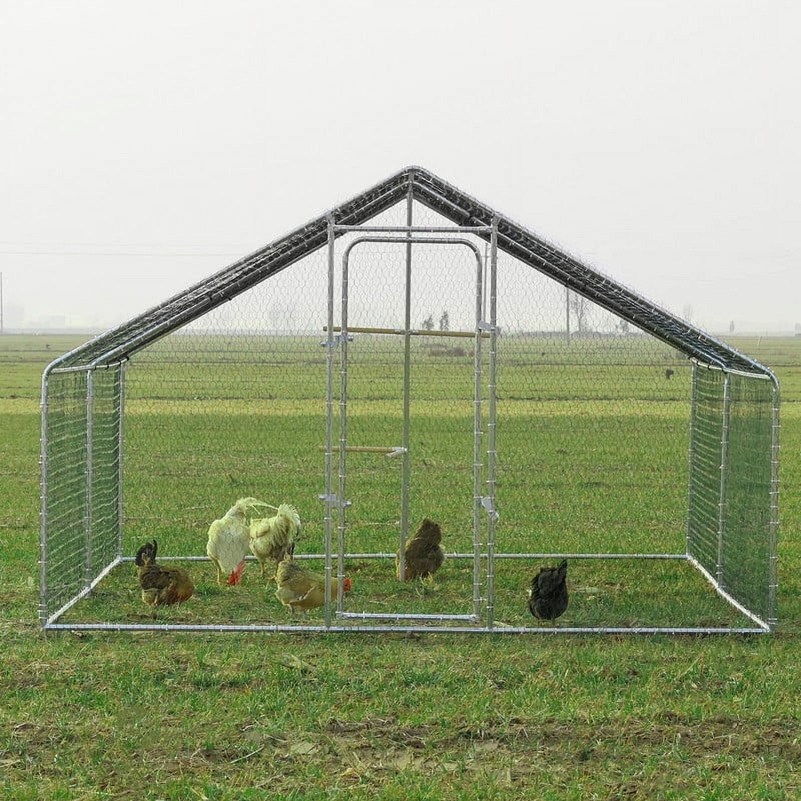 Walnest 13x10ft Large Metal Chicken Coop, Walk-in Chicken Run Coop, Outdoor Poultry Hen Cage,Waterproof and Anti-UV Cover Pet Playpen for Ducks, Chickens and Rabbits
