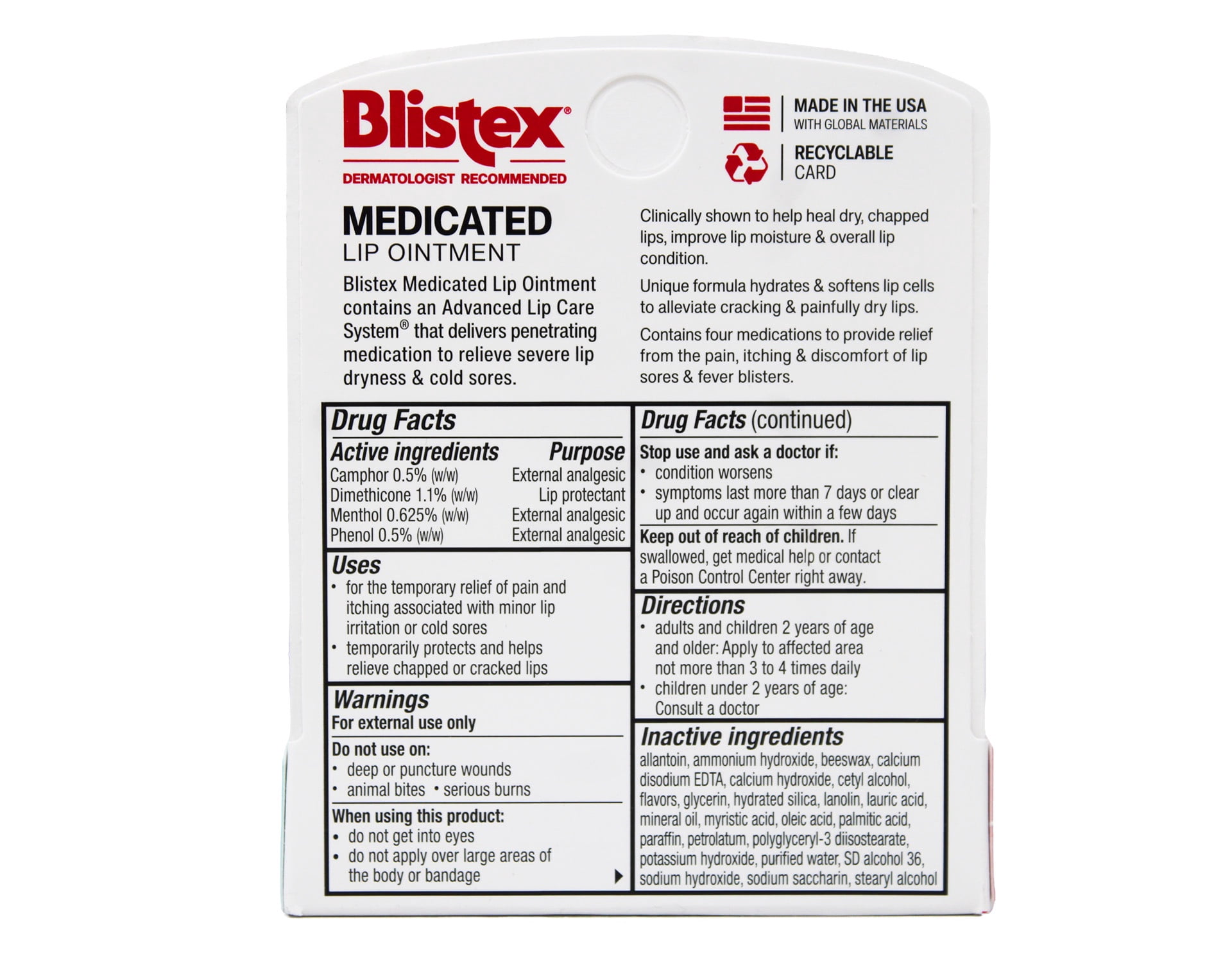 Blistex Medicated Lip Ointment 0.21 oz (Pack of 10)