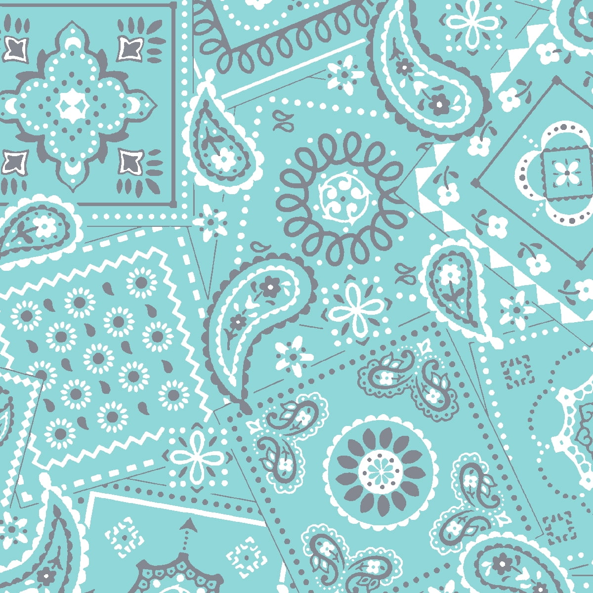 Waverly Inspirations 100% Cotton 44" Width Bandana Aqua ...