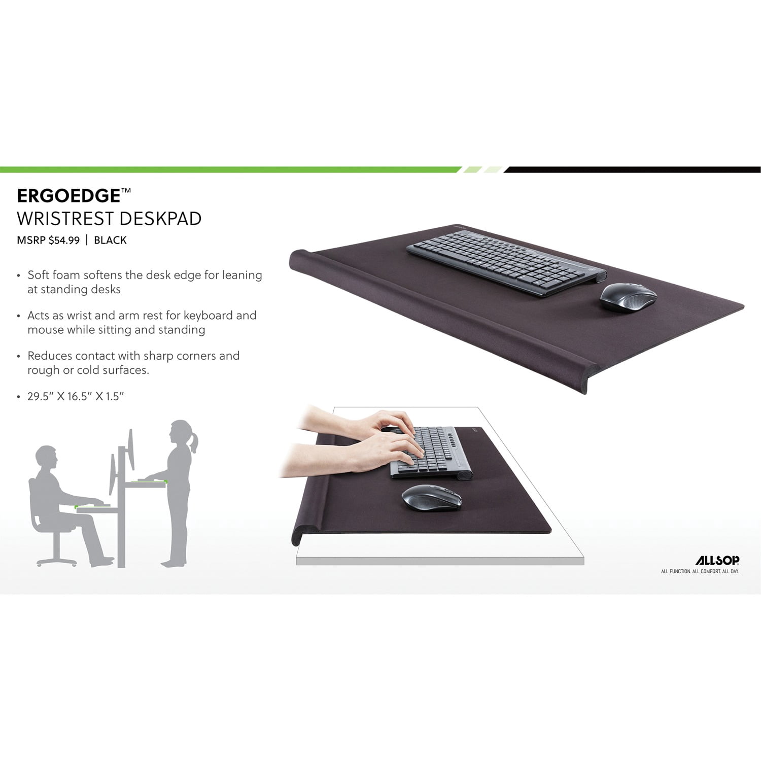 Allsop 32191 Ergoedge Deskpad