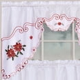 thumbnail image 3 of Kashi Home Holiday Kitchen Curtain Set, Swag Valance and Two Panels - White Poinsettia, 3 of 3