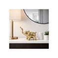 thumbnail image 3 of Decorative Metal Elephant Statue for Home Decor - Figurine Ornament for Bathroom, Office, and Living Room Accent - Sculptural Decorative Object for Shelf and Coffee Table - 6", Gold & Metallic, 3 of 11