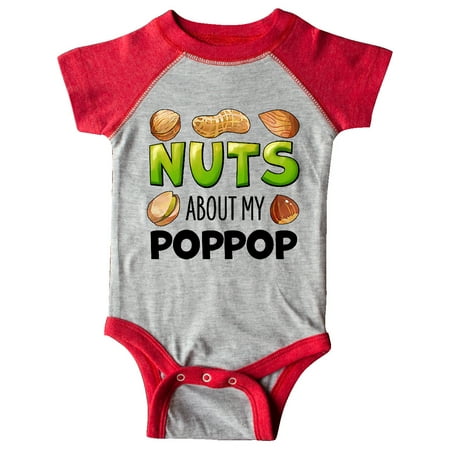 

Inktastic Nuts About My Poppop Peanut Almond Pistachio Gift Baby Boy or Baby Girl Bodysuit