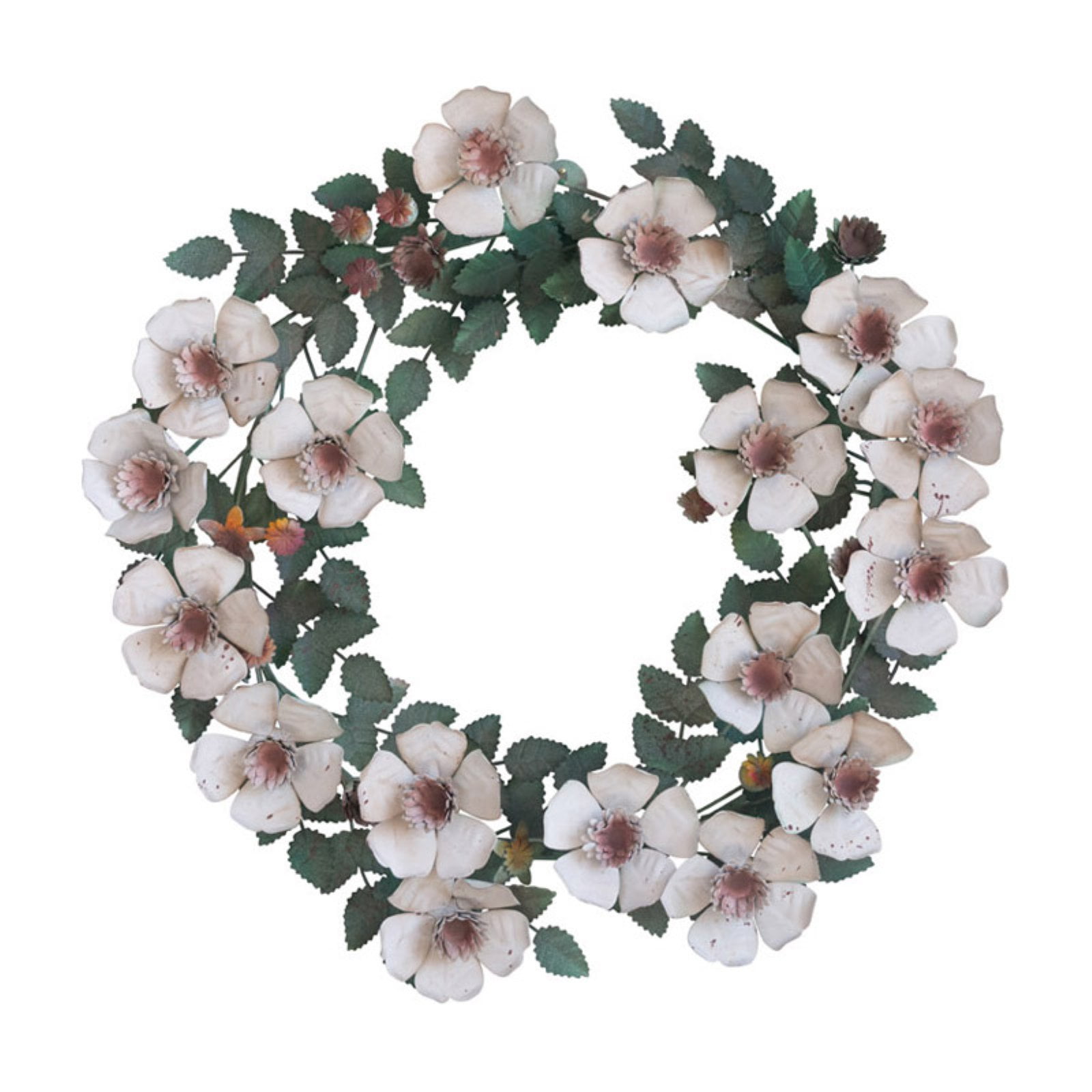 3R Studios Round Tole Metal Flower Wreath