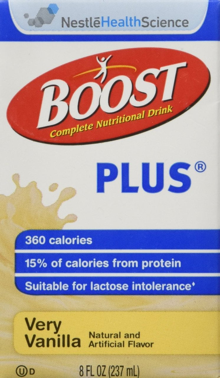 27 PACKS Nestle Boost Plus Very Vanilla 8oz Brikpaks