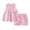 Pink, variant on REDARER Baby Girl Dress Set Solid Color Comfortable Double Cotton Girls Cardigan Pajamas Home Wear Two Sets,18-24 Months