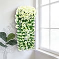 thumbnail image 1 of Guirnalda colgante de flores artificiales de violeta con orquídeas de seda, arreglo floral decorativo reutilizable para bodas, eventos, decoración del hogar y jardín., 1 of 6