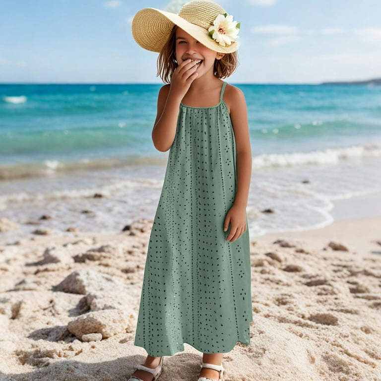 Toddler Clothes for Girls Summer New Girls Summer Eyelets Maxi