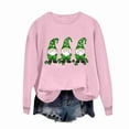 thumbnail image 4 of Womens St Patricks Day Shirt Cute Gnome Shirts Crew Neck Long Sleeve Tops Shamrock Graphic Sweatshirt Irish Shirts for Women, 4 of 7