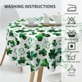 thumbnail image 2 of St. Patricks'' Day Round Tablecloth 60 Inch Spring Lucky Shamrocks Decoration Table Cloths Polyester Fabric Green Clover Table Cover for Home Indoor Dinning/Outdoor Party, 2 of 6