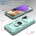 thumbnail image 2 of Military Grade Drop Impact for Samsung Galaxy A32 5G Camera Lens Slide Protection Case 360 Metal Rotating Ring Kickstand Holder Armor Shockproof Case For Samsung Galaxy A32 5G,
Mint + Green, 2 of 11