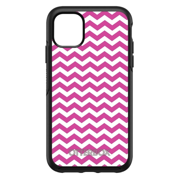 DistinctInk OtterBox Symmetry Custom Case for Apple iPhone 15 (6.1" Screen) - Chevron Stripes Pattern - Wireless Charging Compatible