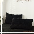 thumbnail image 6 of MorroMorn Decorative Pillows Covers, 2 Packs Faux Fur Pillow Cases, Luxury Shaggy Throw Pillowcase Cushion Shams with Zipper Closure Home Decor for Couch Sofa Bed Room (Black, King/California King), 6 of 6