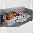 thumbnail image 6 of Superhero Soft Flannel Fleece Throw Blanket, Lightning Bolt Man with Cape and Fast Fun Cartoon Character Artwork Print, Cozy Plush for Indoor and Outdoor Use, 60" x 80", White Red, by Ambesonne, 6 of 6