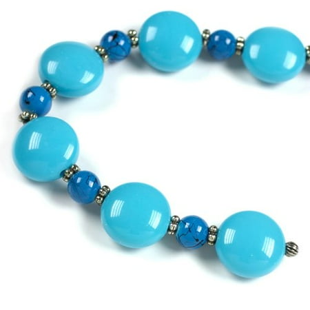 Cousin 17.5" Blue Acrylic/Turquoise Round Beads