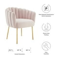 thumbnail image 4 of Armchair Accent Tufted Chair, Pink, Velvet, Modern Contemporary, Mid Century Living Hotel Lounge Cafe Lobby, 4 of 8