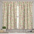 thumbnail image 2 of Ambesonne Floral Valance & Curtain, Curving Flower Pattern Art, 55"x30", Pale Green and Pink, 2 of 6