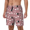 thumbnail image 2 of Uemuo Cute Calf Pattern Mens Swim Trunks Quick Dry Board Shorts with Mesh Lining, Stretch Beach Shorts Quick Dry No-Chafing Board Shorts-Small, 2 of 9