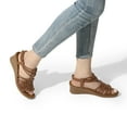 thumbnail image 3 of Wedge Sandal for Women Summer Casual Boho Sandals Elastic Ankle Strap Platform Sandal Shoes, 3 of 7