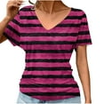 thumbnail image 1 of Weiqiqre Hauts pour Femmes Chemises à Manches Courtes Blouse Col en V Froncée Tunique Basique Décontractée, 1 of 6