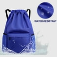 thumbnail image 5 of Muka Swim Bag Gym Backpack Drawstring Beach Backpack for Men Women Swimming with Wet & Dry Compartment, Water Resistant Fabric-Royal Blue, 5 of 6