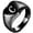 Black C, variant on Men's and Women's Stainless Steel 12MM Simple Heart Engraving Of 26 English Letters Ring Black U Size 5