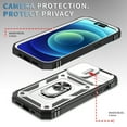 thumbnail image 5 of Dteck Case for iPhone 16 Plus with Slide Lens Cover, Shockproof Finger Ring Holder Stand, Military Grade Drop Protection fit Magnetic Car Mount for iPhone 16 Plus,White+Black, 5 of 11