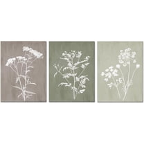 Farmhouse Floral Wall Art Neutral Bathroom Flower Wall Decor Green and Brown Pictures for Bathrooms Painting Artwork