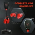 thumbnail image 4 of Qaba Punching Bag for Kids, Punching Bag with Stand & Boxing Gloves for 5-10 Year Old, Adjustable Kids Boxing Bag, Black, 4 of 9