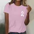 thumbnail image 2 of Kilaqueen Pink Ribbon Heart Shirt for Women Breast Cancer Survivor T-Shirts Casual Loose Crew Neck Short Sleeve Cancer Awareness Tee Tops, 2 of 4