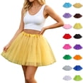 thumbnail image 6 of OIOLOYJM Tutu for Women Adults Halloween Happy Ballet Multi-Layer Tulle Skirt Christmas Performance Non See-Through Fluffy Holiday Party Dress Black 2 US-S, 6 of 6