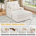 thumbnail image 5 of FFH Oversized Chair with Ottoman, Modern Accent Chair with Cup Holder, Corduroy Single Sofa Reading Chair for Living Room, Bedroom, Office, Beige, 5 of 12