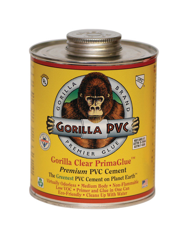Gorilla Clear PVC PrimaGlue 4oz.