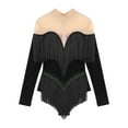 thumbnail image 5 of YiZYiF Women's Tassel Latin Leotard Costumes Rhinestones Shiny Jazz Cha-Cha Tango Samba Dance Dress Black XL, 5 of 7