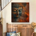 thumbnail image 6 of FLASHLUMI 8x12 Inch Rustic Textured Buddha Head Spiritual Canvas Wall Art, Vintage Zen Meditation Decor for Living Room Bedroom, 6 of 10