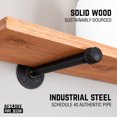 thumbnail image 4 of PIPE DECOR Sunset Cedar 36” W Solid Wood Wall Shelves with Black Industrial Pipe Brackets 2 Pack, 4 of 9