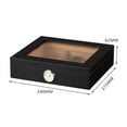 thumbnail image 2 of (red)Cigar Humidor, Glass Top Cigar Box, with Hygrometer Humidifier and Divider, Desktop Cedar Wood Storage Case Holds 20-35 Cigars, 2 of 5