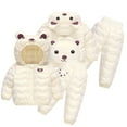 thumbnail image 2 of Kyaiguo Toddler Baby down Cotton Suit Outfits Set for Boys Girls 2-Piece Bear Ear Snowsuit with Hooded Winter Puffer Coats and Snow Pants,Size 12M-5T, 2 of 8