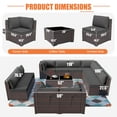thumbnail image 6 of ALAULM 14 Piece Outdoor Patio Furniture Sets All-Weather Outdoor Sectional Furniture Patio Sofa Backyard Deck Couch Conversation Chair Set with Coffee Table & 12 Thickened Cushions, Gray, 6 of 7