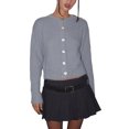 thumbnail image 1 of xiaxaixu Women's Long Sleeve Cropped Cardigan, Solid Color Round-Neck Button Front Knit Sweater Coat, 1 of 9
