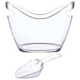 thumbnail image 1 of Cubo de hielo transparente, bañera de bebidas con 2 cucharas, mango de enfriamiento, cubo de hielo grande para vino, suministros de Bar de champán para reunión familiar,transparent, 1 of 7