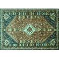 thumbnail image 1 of Ahgly Company Machine Washable Indoor Rectangle Persian Turquoise Blue Traditional Area Rugs, 7' x 9', 1 of 4