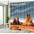 thumbnail image 5 of Ambesonne American Shower Curtain, Cartoon Grand Canyon, 69"Wx70"L, Blue Orange, 5 of 5