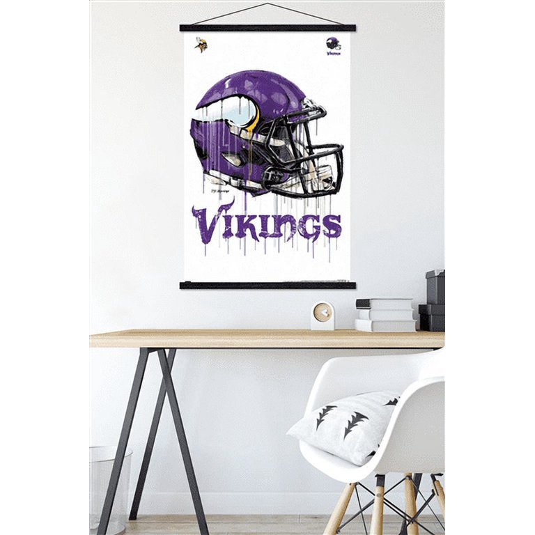 : Trends International NFL Minnesota Vikings - Drip Helmet 20  Wall Poster, 14.725 x 22.375, Black Framed Version : Sports & Outdoors