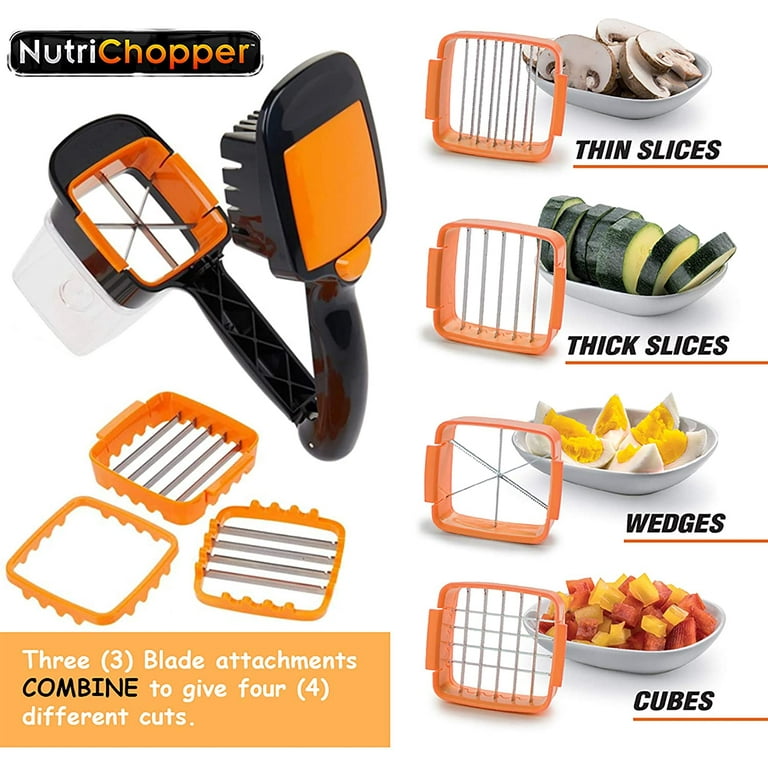 Nutrichopper with Fresh-keeping container Vegetable Chopper Onion Chopper  Egg Slicer - Chops, Slices, Cubes, Wedges Multi-purpose Food Chopper with